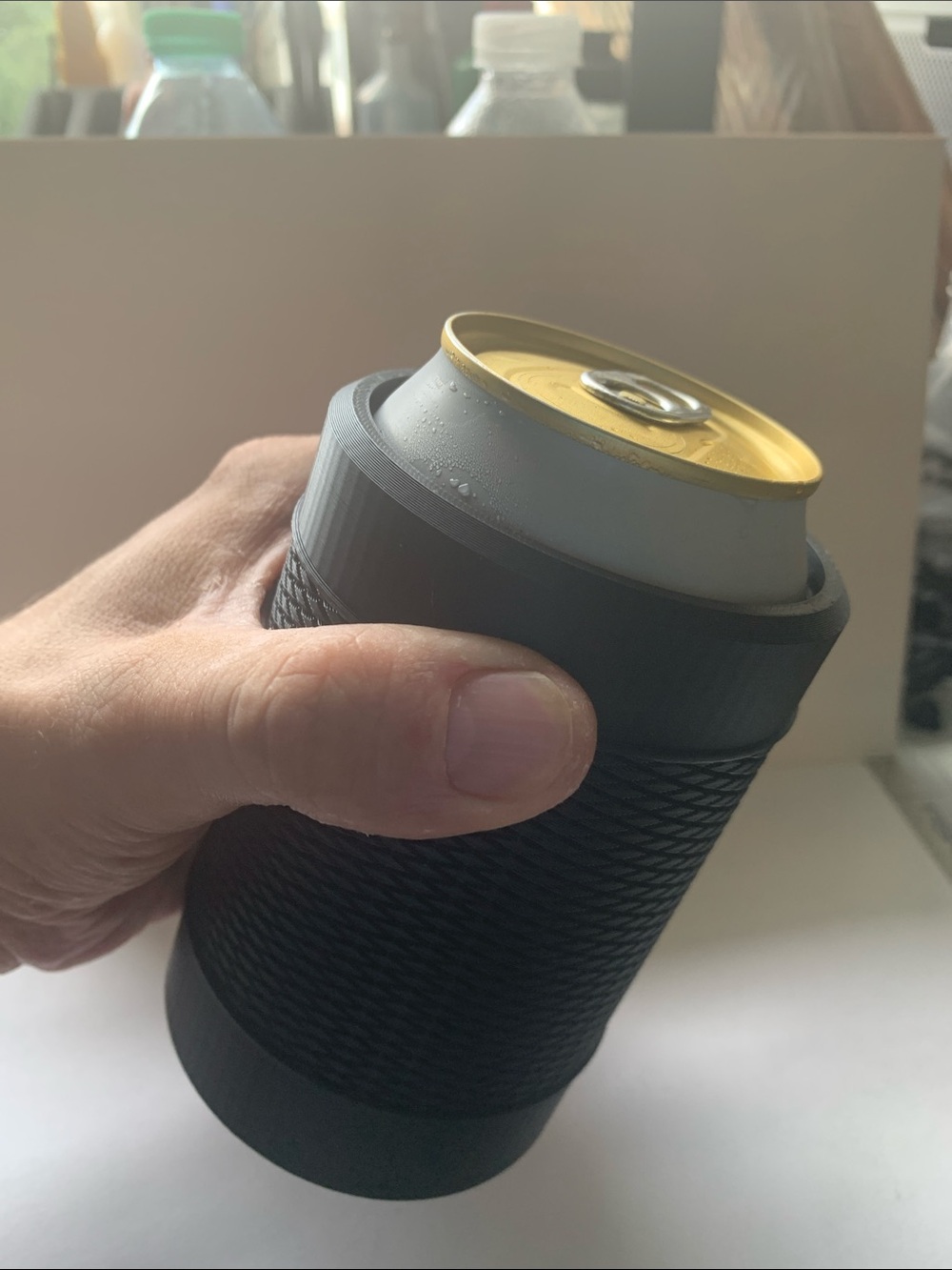 Single 12oz CanTactical Drink Koozie Bottom Loading Textured Travel Tumbler